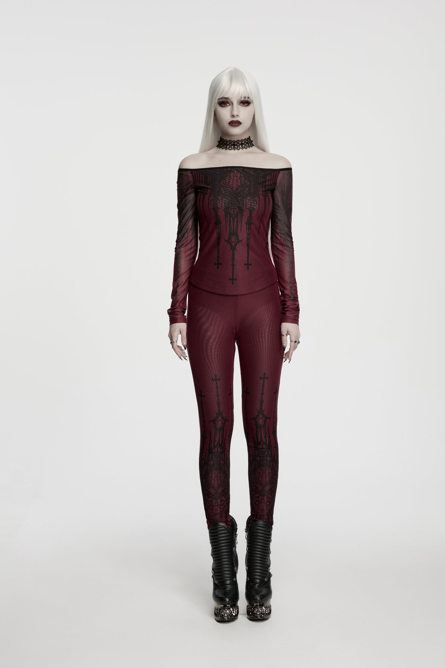 Punk Rave Morella Church Skull Leggings Alt View 8