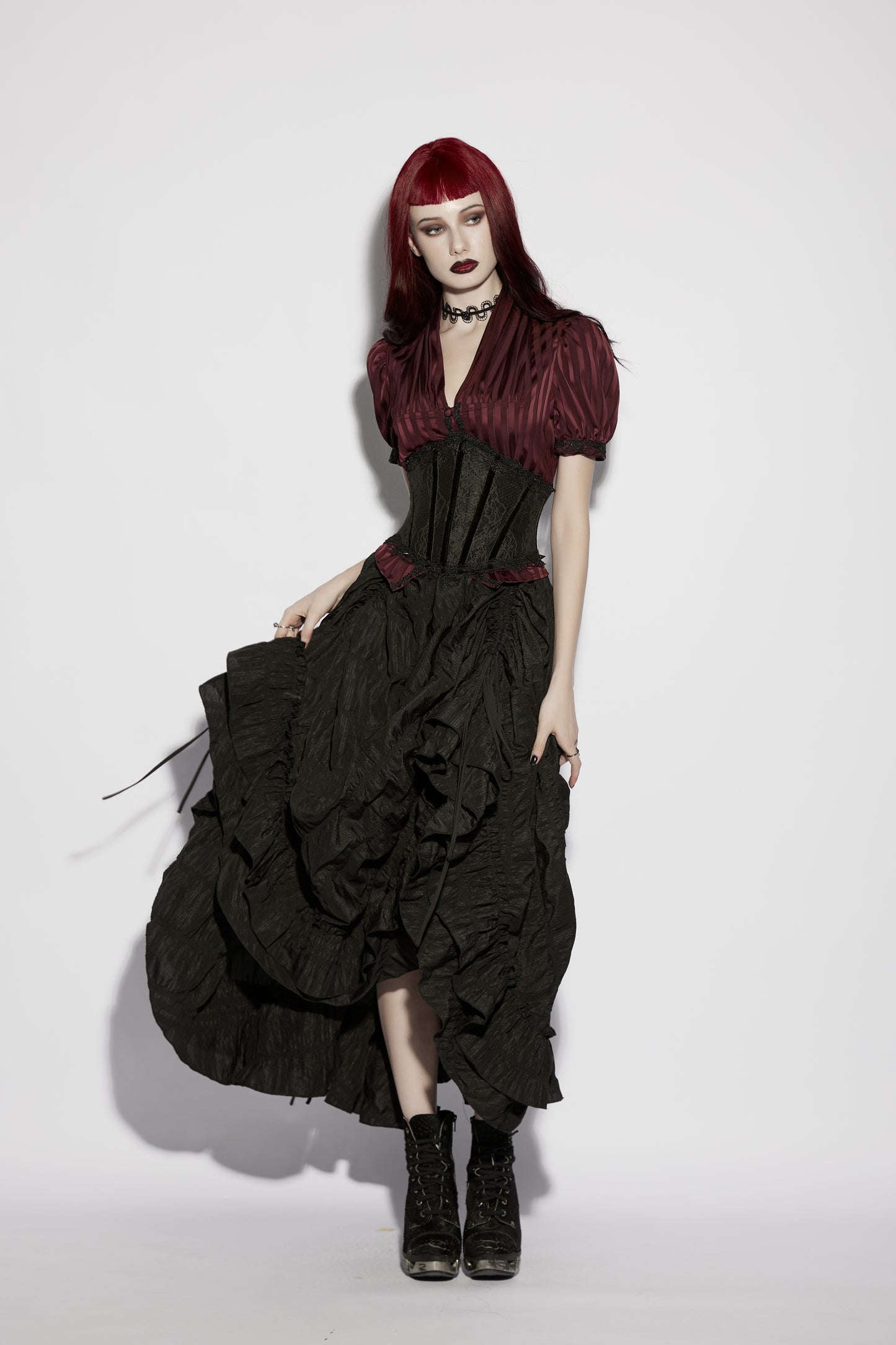 Punk Rave Isolde Gothic Underbust Corset on model