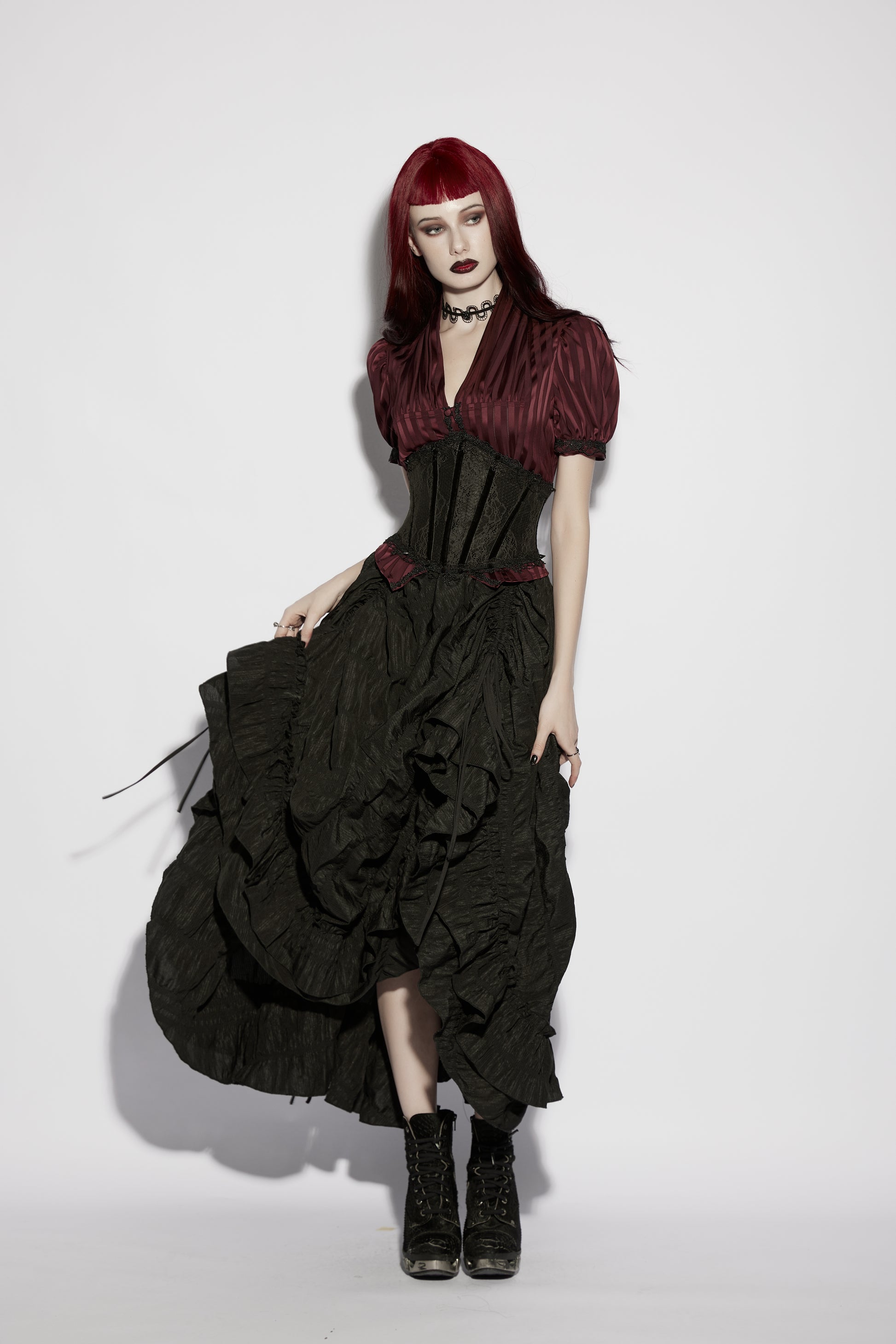 Punk Rave Isolde Gothic Underbust Corset on model