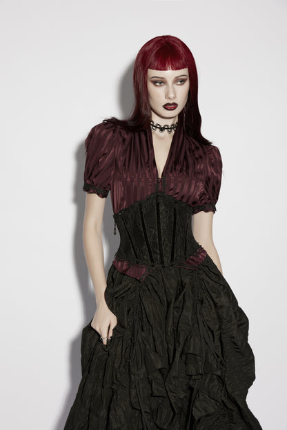 Punk Rave Isolde Gothic Underbust Corset closeup front view