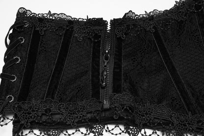 Punk Rave Isolde Gothic Underbust Corset zip detail