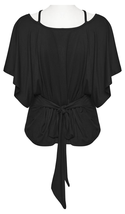 Punk Rave Lenore Chandelier Batwing Graphic Print Goth T-Shirt on mannequin back view