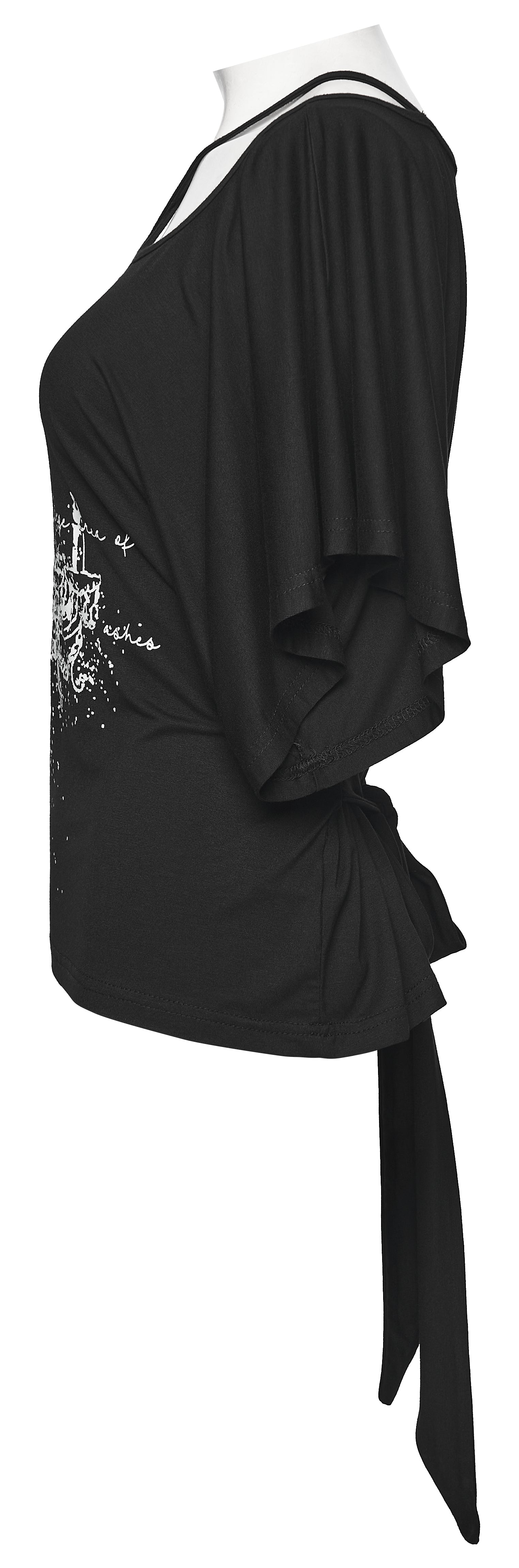 Punk Rave Lenore Chandelier Batwing Graphic Print Goth T-Shirt on mannequin side view