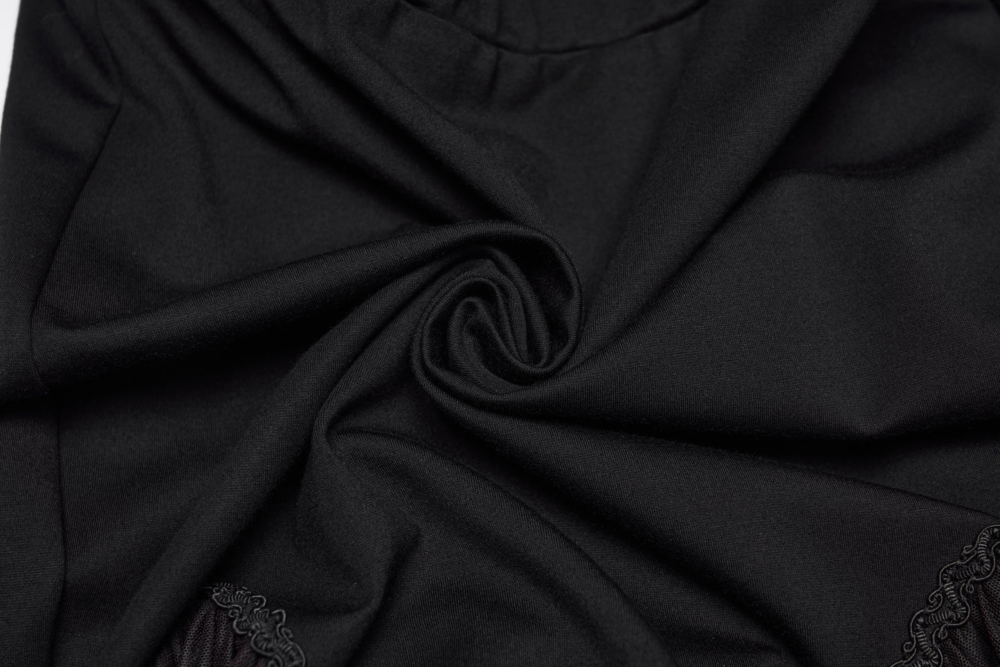 Punk Rave Lilith Goth Fishtail Skirt Black to Red Gradient fabric closeup