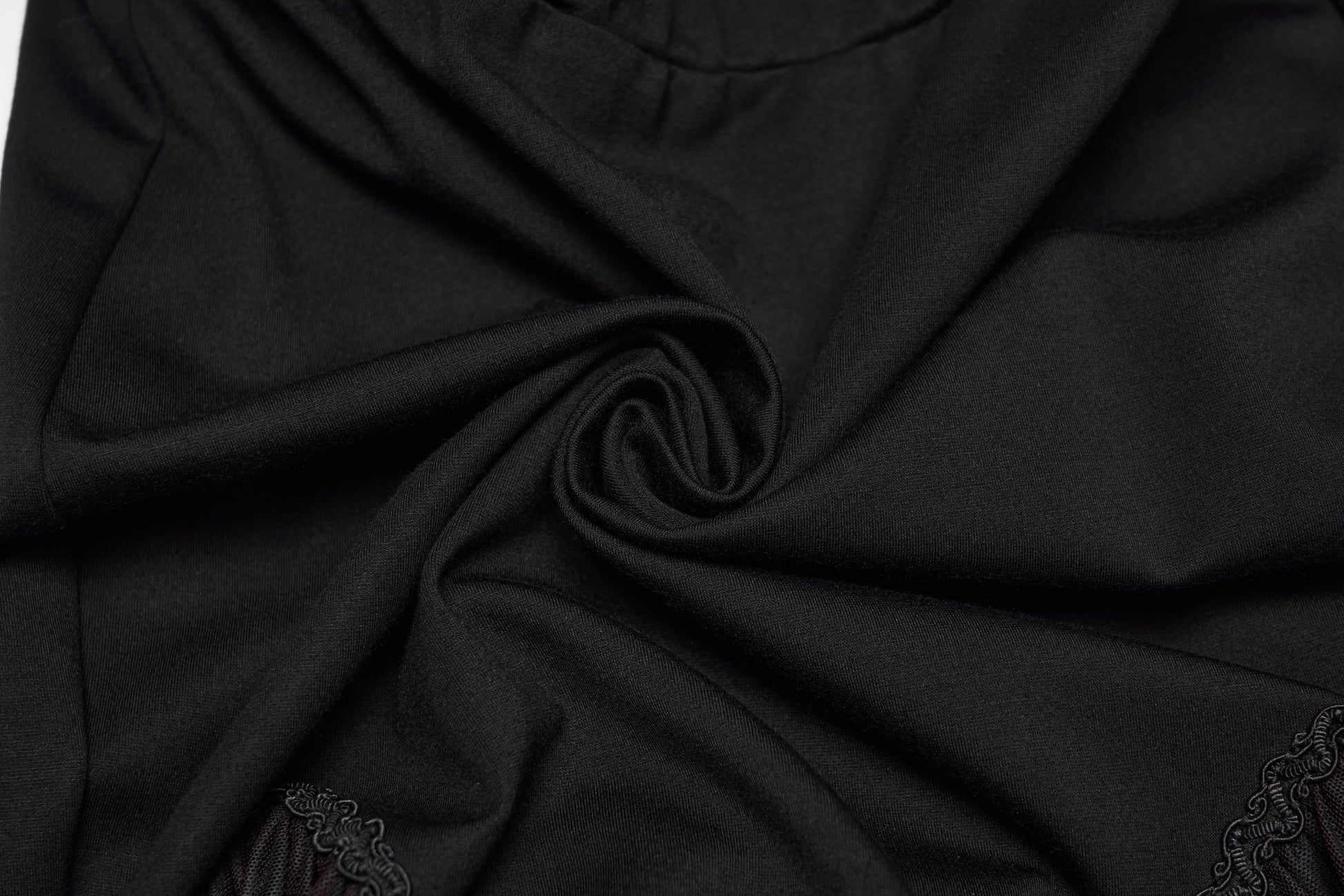 Punk Rave Lilith Goth Fishtail Skirt Black to Red Gradient fabric closeup