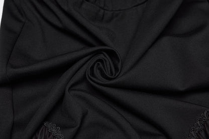 Punk Rave Lilith Goth Fishtail Skirt Black to Red Gradient fabric closeup