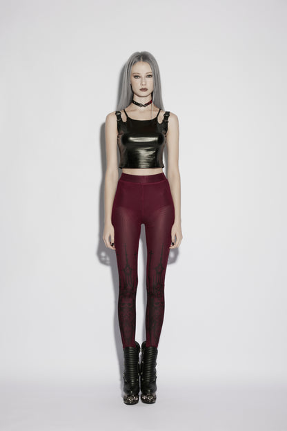 Punk Rave Morella Church Skull Leggings Front View