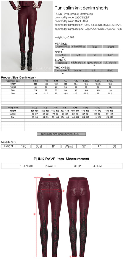 Punk Rave Morella Church Skull Leggings - Size Guide