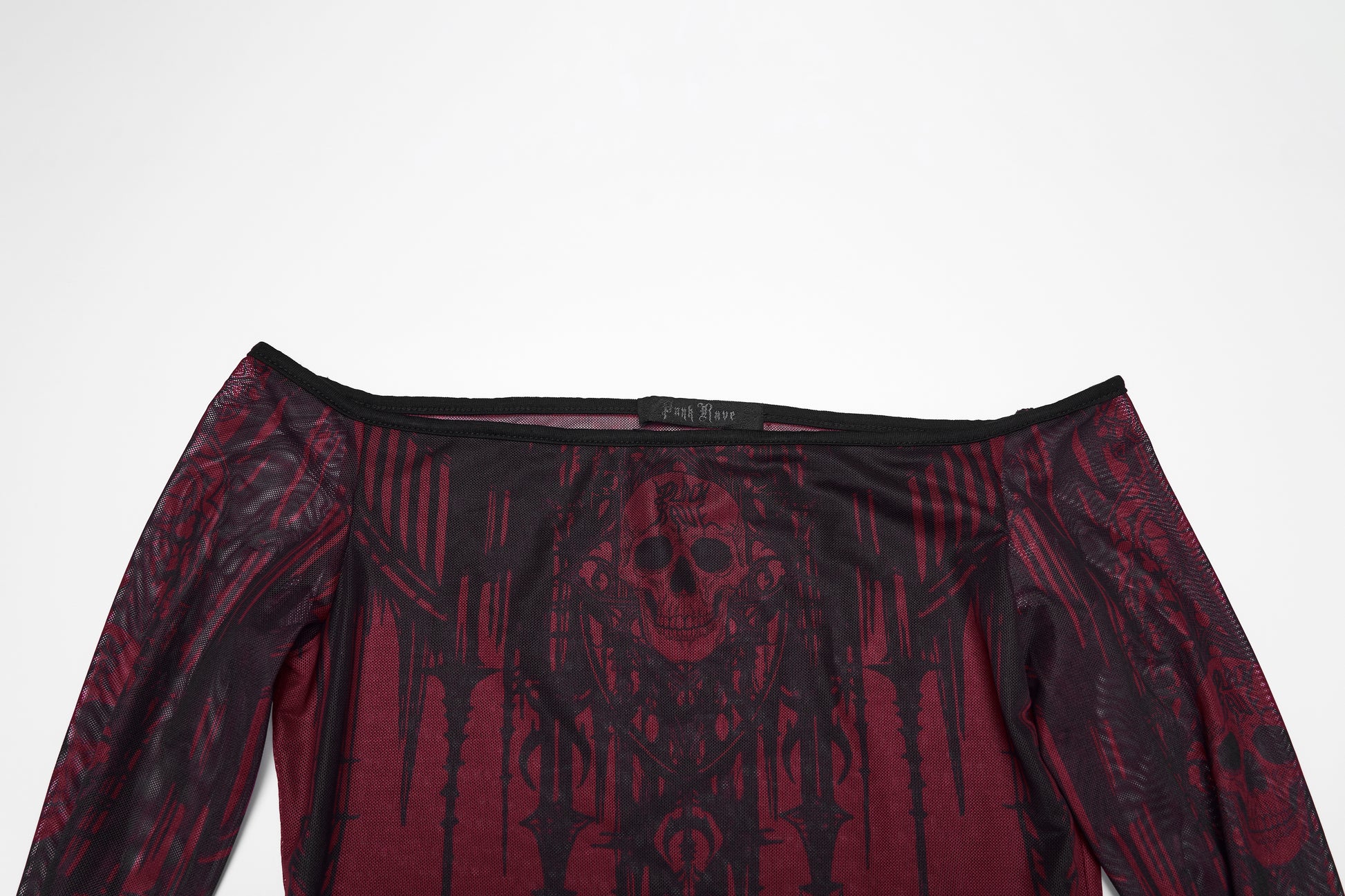 Punk Rave Morella Church Skull Blouse Cathedral Print Detail