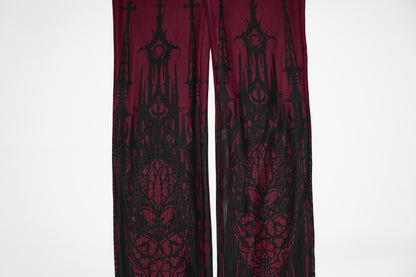 Punk Rave Morella Church Skull Leggings Cathedral Print Detail