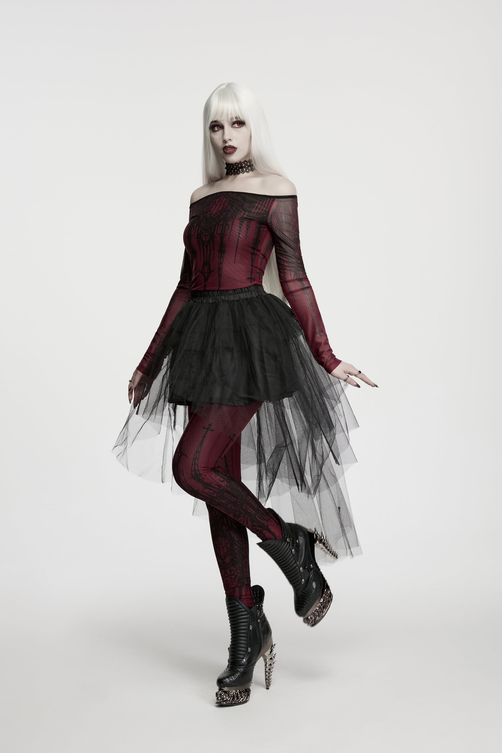 Punk Rave Morella Church Skull Leggings Styled