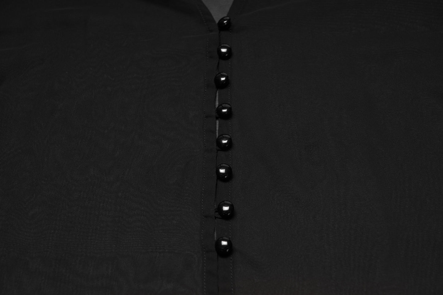 Punk Rave Morgana Gothic Sun Shirt - Black to Red Ombré Bat Wing Hem Cover Up buttons closeup