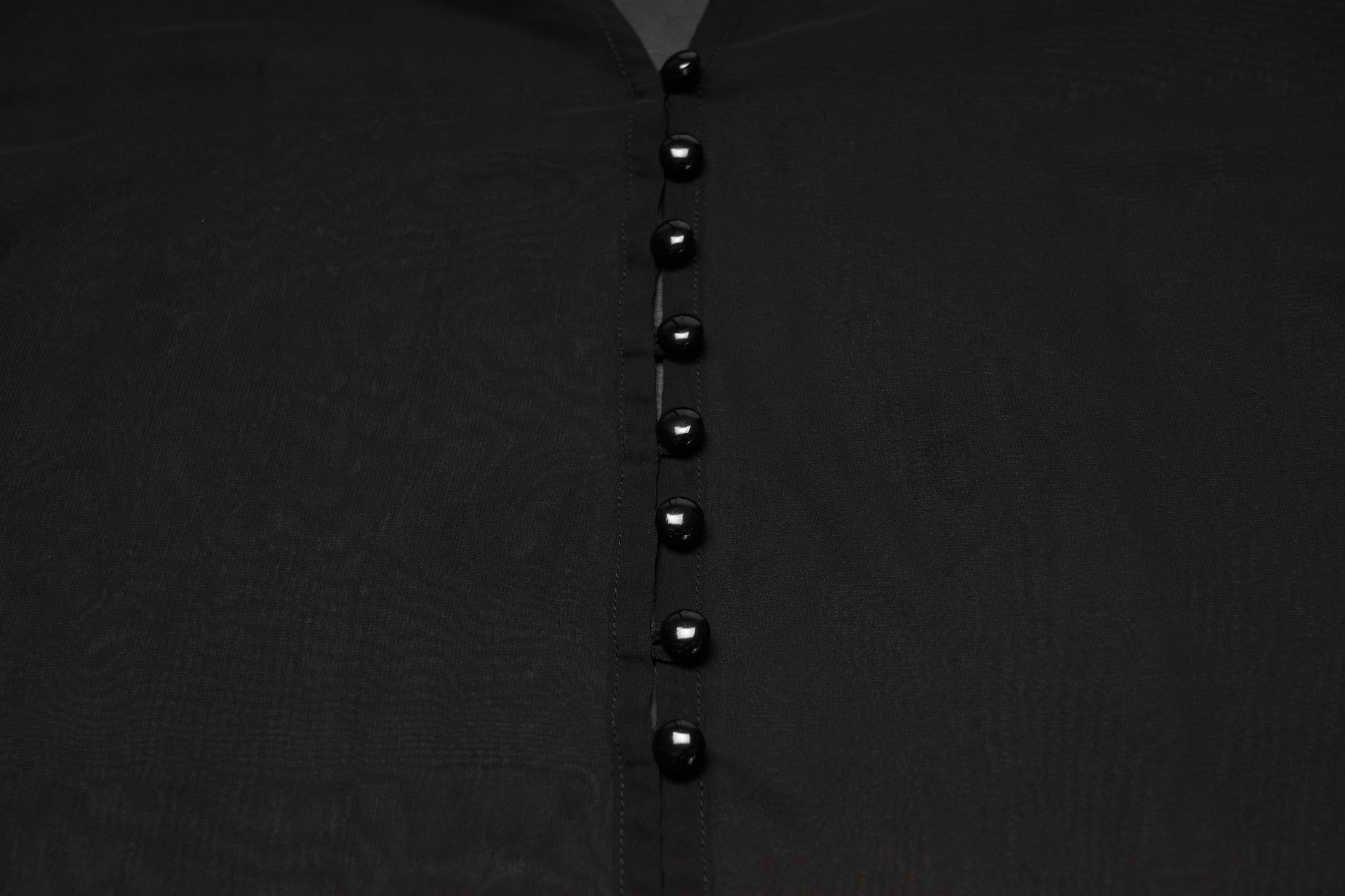 Punk Rave Morgana Gothic Sun Shirt - Black to Red Ombré Bat Wing Hem Cover Up buttons closeup