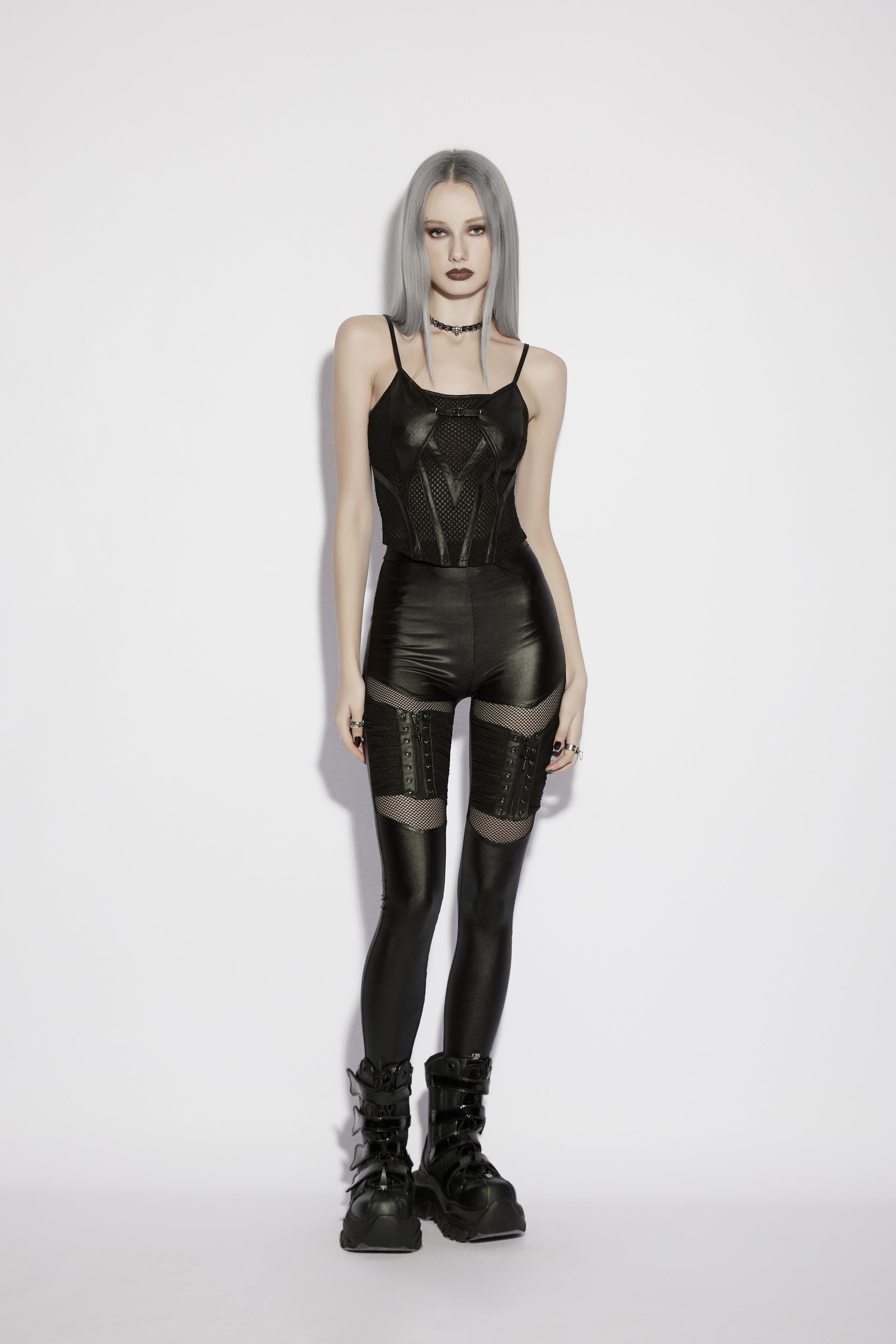 Punk Rave Nyx Gothic Spliced Camisole Top