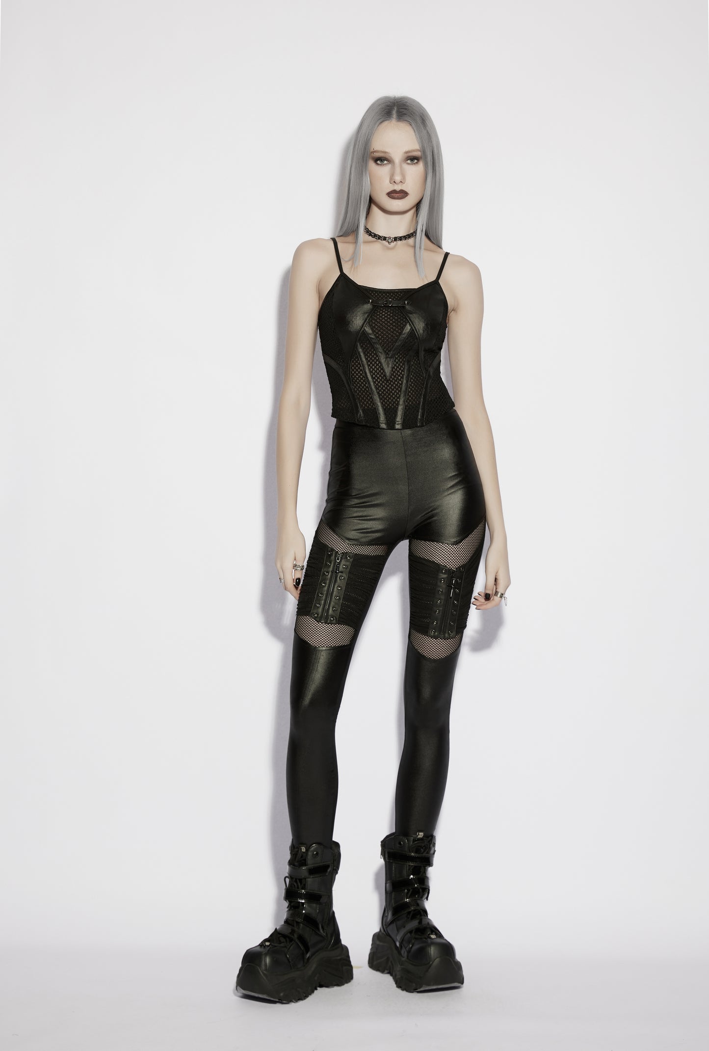 Punk Rave Nyx Gothic Spliced Camisole Top