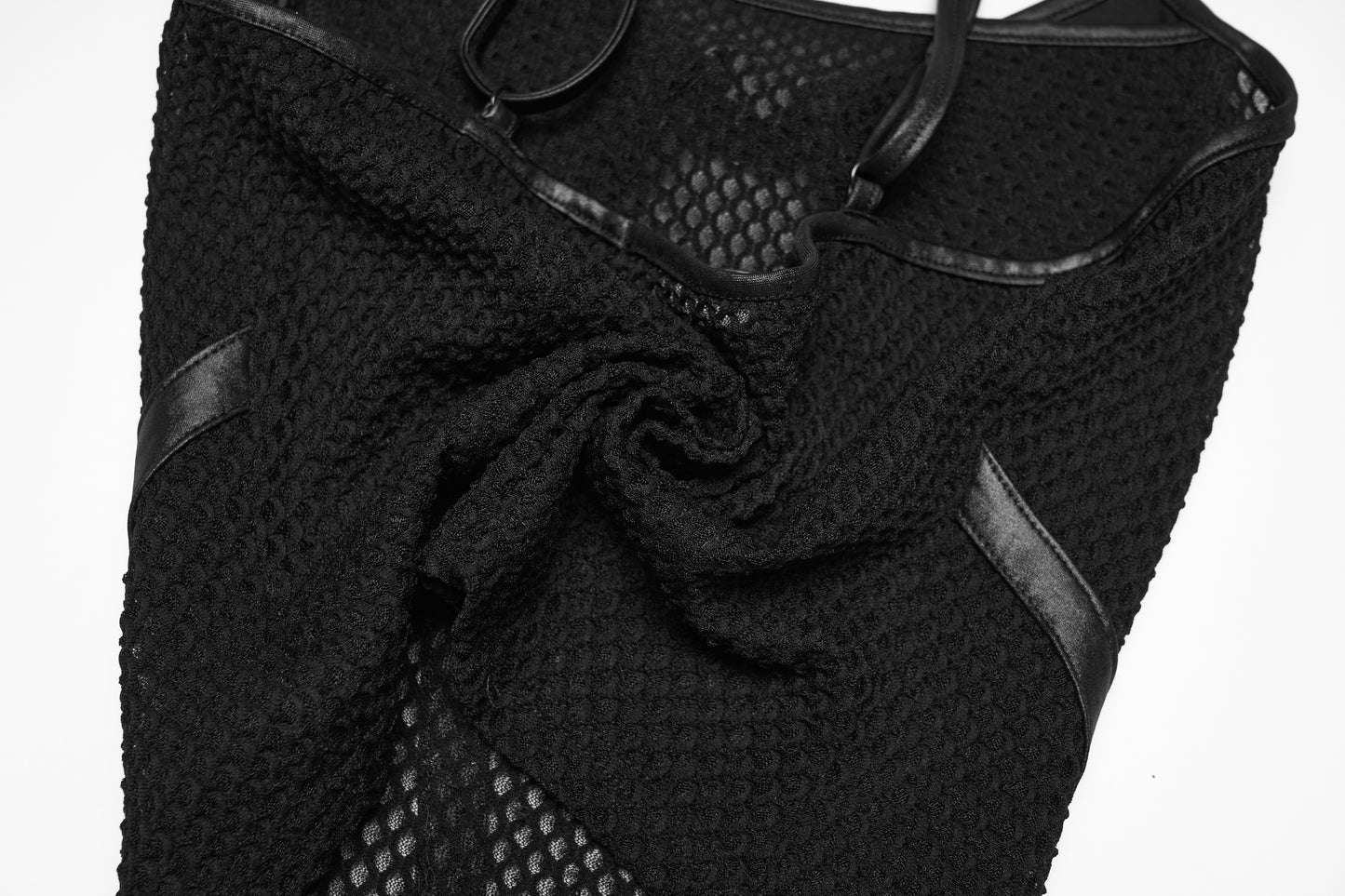 Punk Rave Nyx Goth Industrial Spliced Camisole fabric closeup