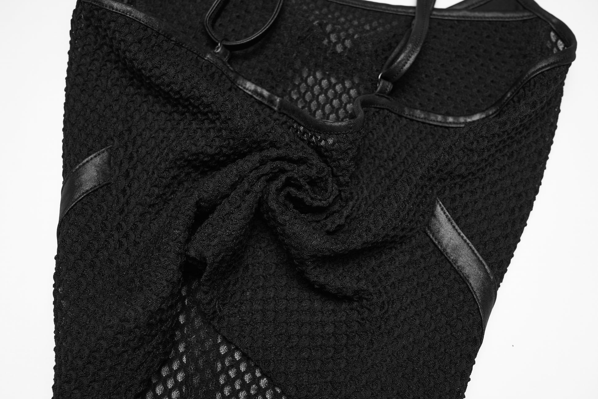 Punk Rave Nyx Goth Industrial Spliced Camisole fabric closeup
