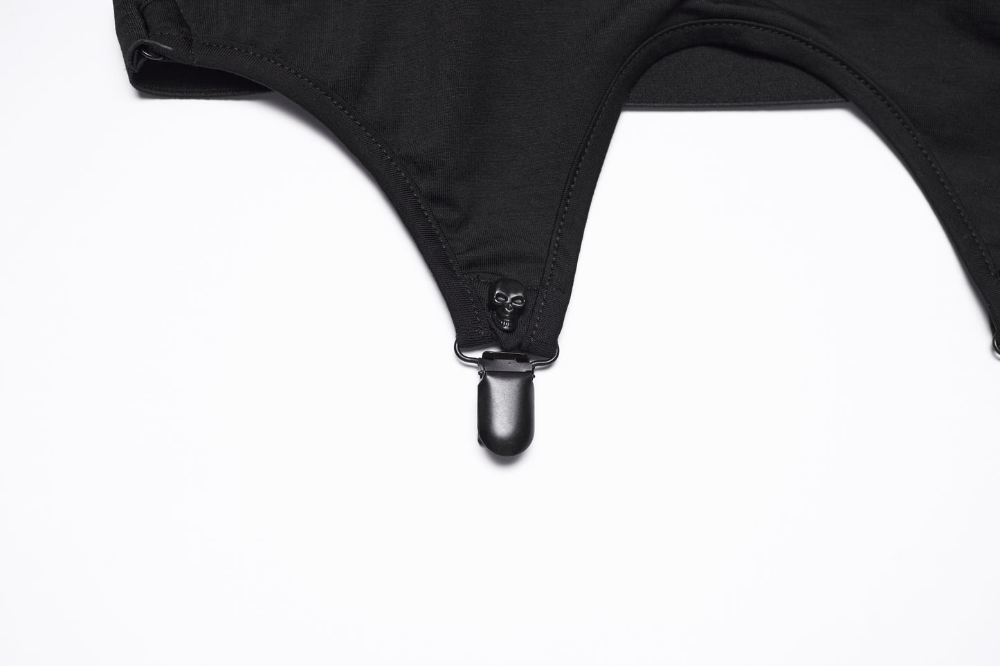 Punk Rave Nyx Skull Suspender Crop Top clip detail