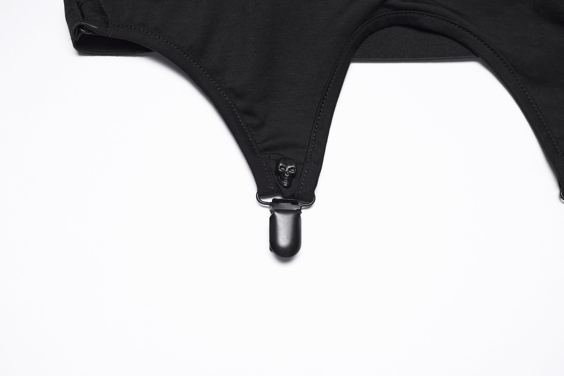 Punk Rave Nyx Skull Suspender Crop Top clip detail