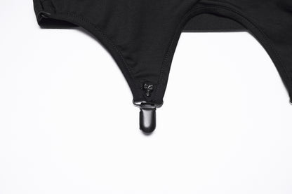 Punk Rave Nyx Skull Suspender Crop Top clip detail