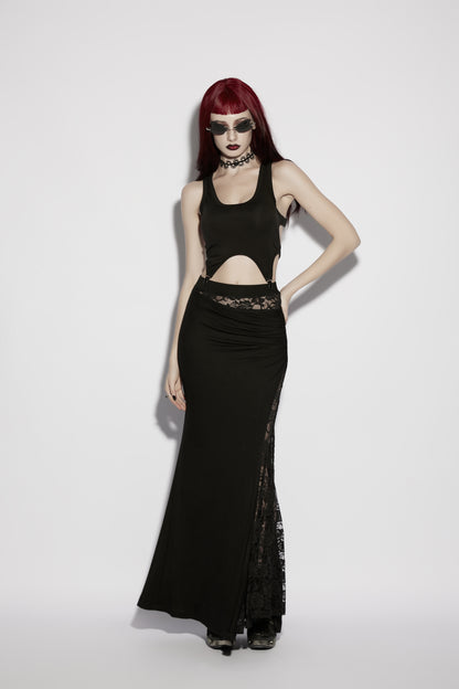 Punk Rave Nyx Skull Suspender Crop Top  styled view