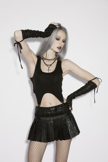 Punk Rave Nyx Skull Suspender Crop Top 
