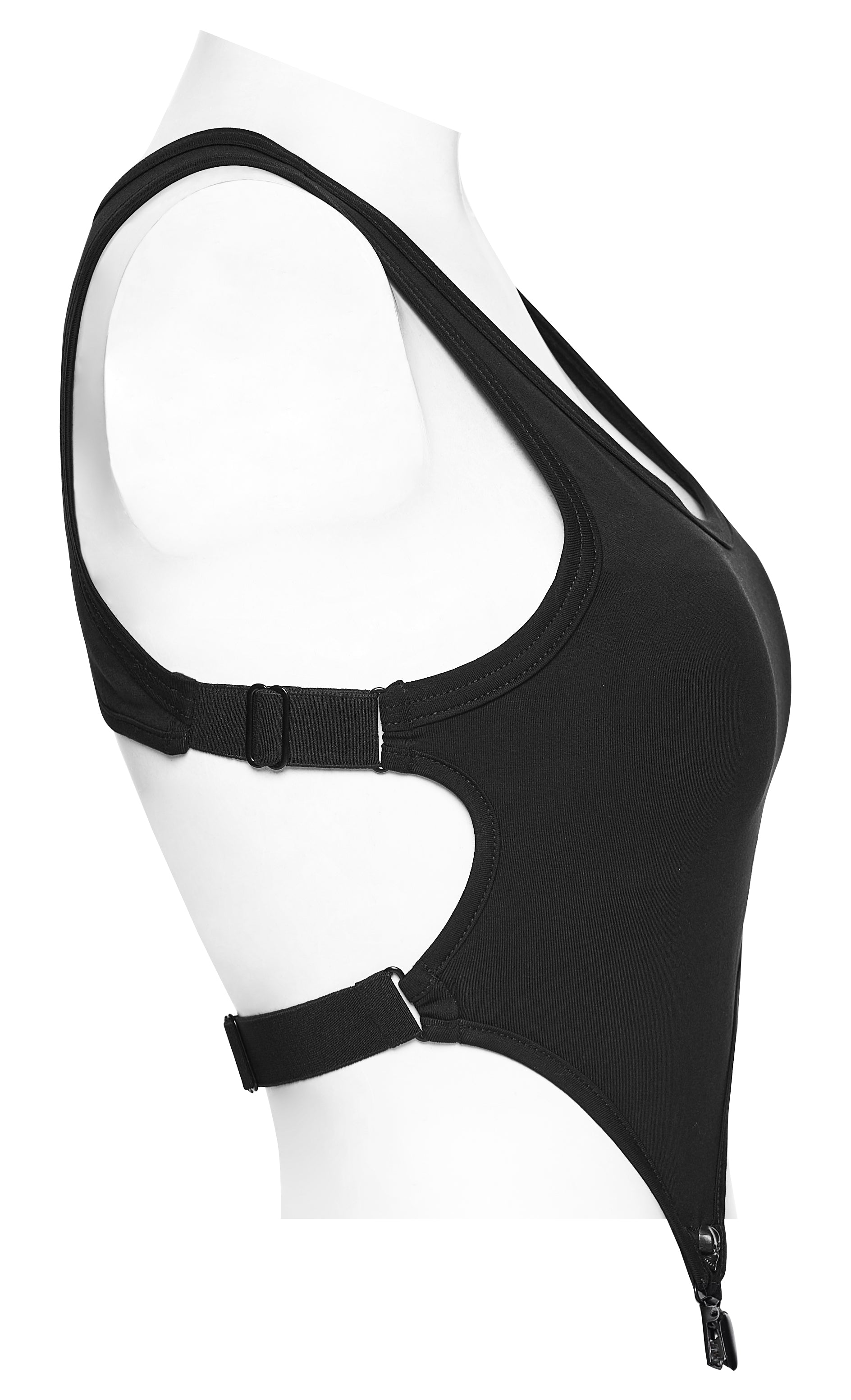 Punk Rave Nyx Skull Suspender Crop Top side view