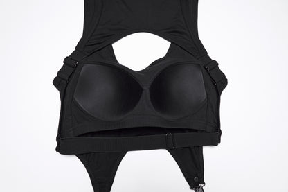 Punk Rave Nyx Skull Suspender Crop Top  inside view