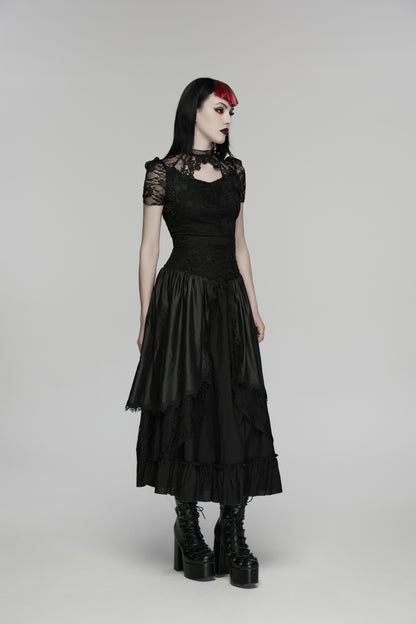 Punk Rave victorian inspired lace top with keyhole detail