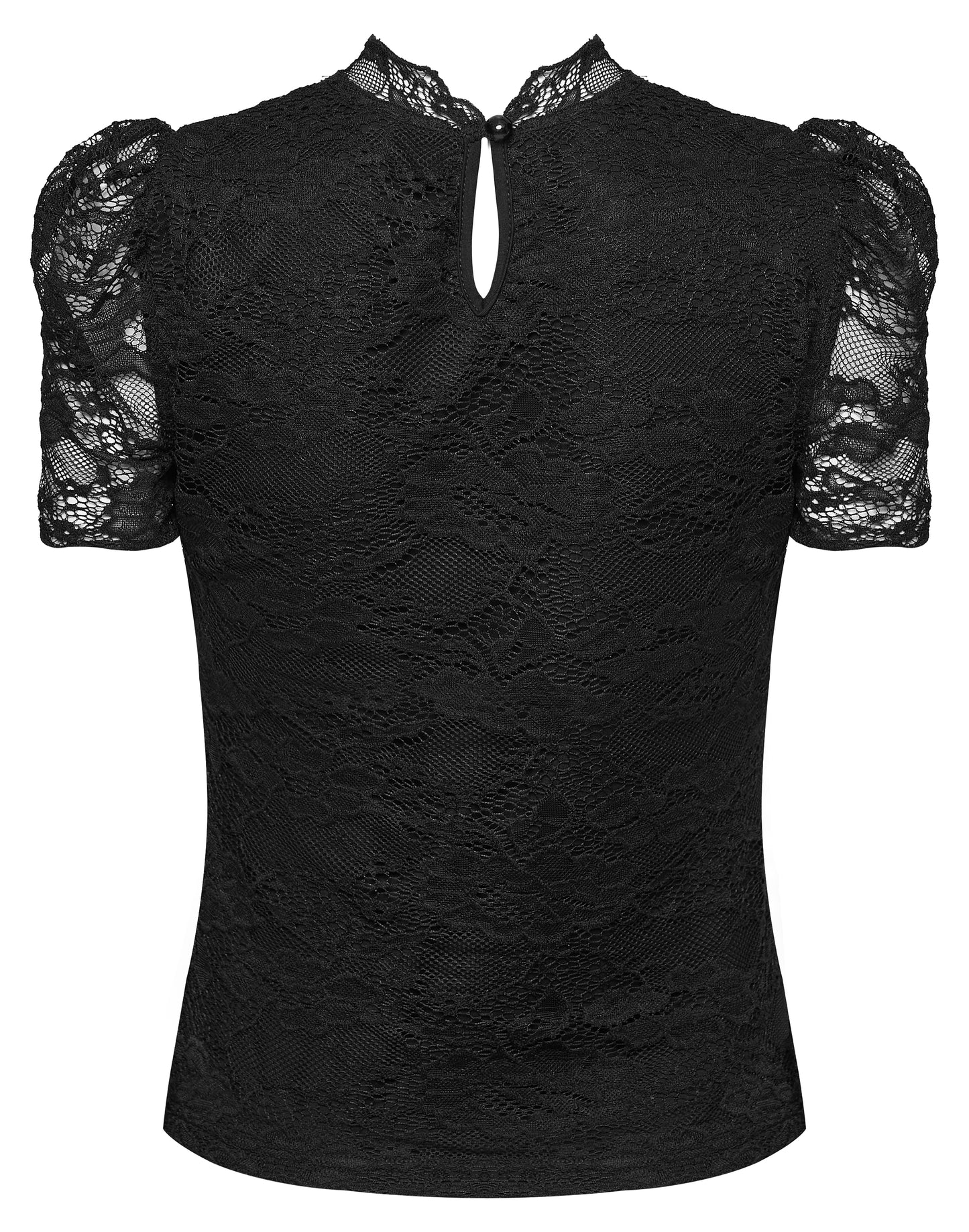 Punk Rave Selene lace shirt styled for a dark aesthetic back