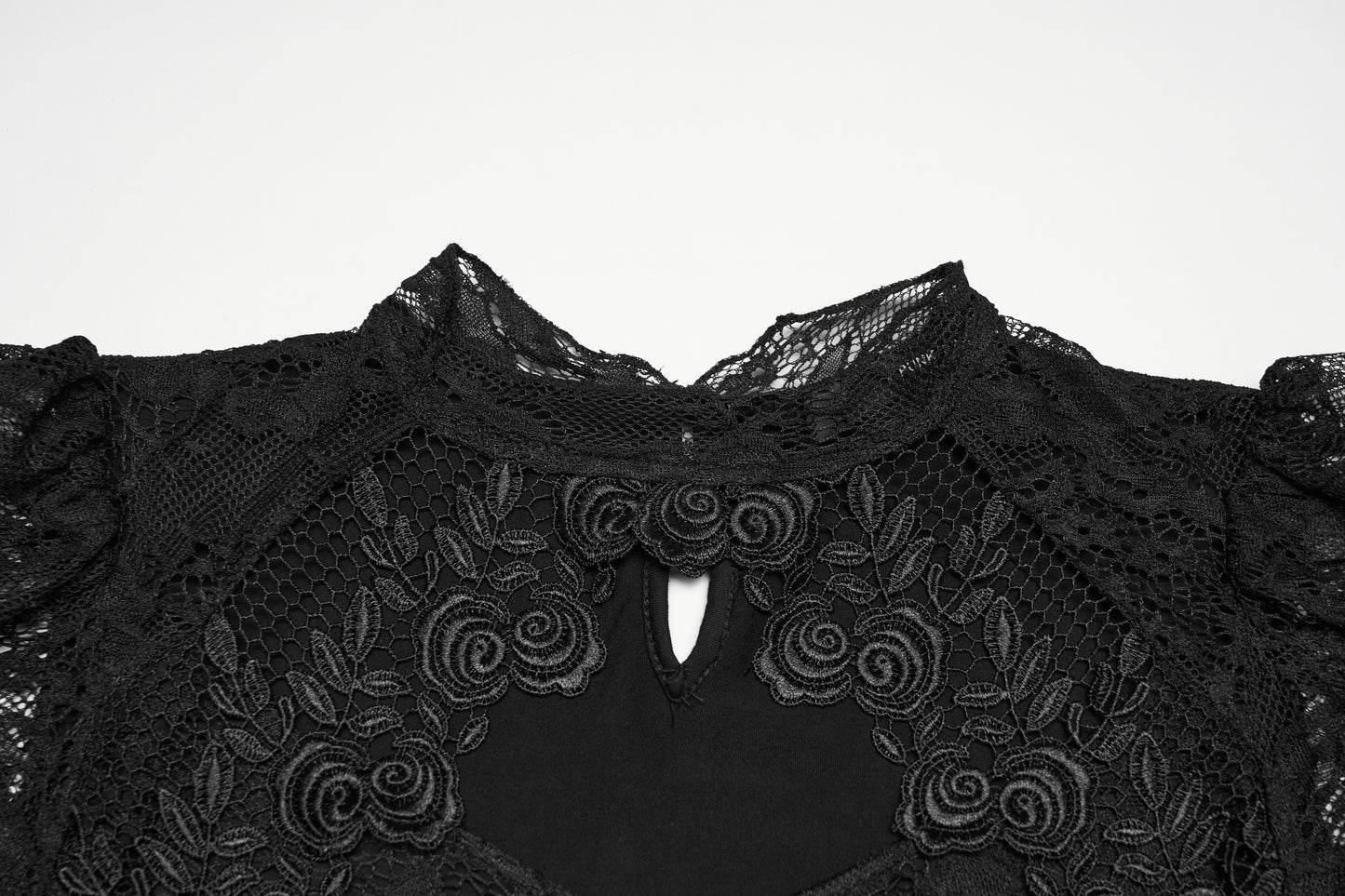 Black viscose and lace blend Goth shirt Punk Rave