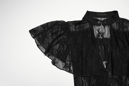 Punk Rave Seraphina Floral Gothic Lace Shirt sleeve detail