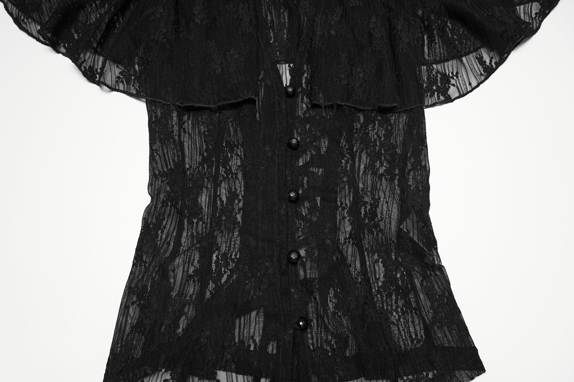 Punk Rave Seraphina Floral Gothic Lace Shirt buttons closeup