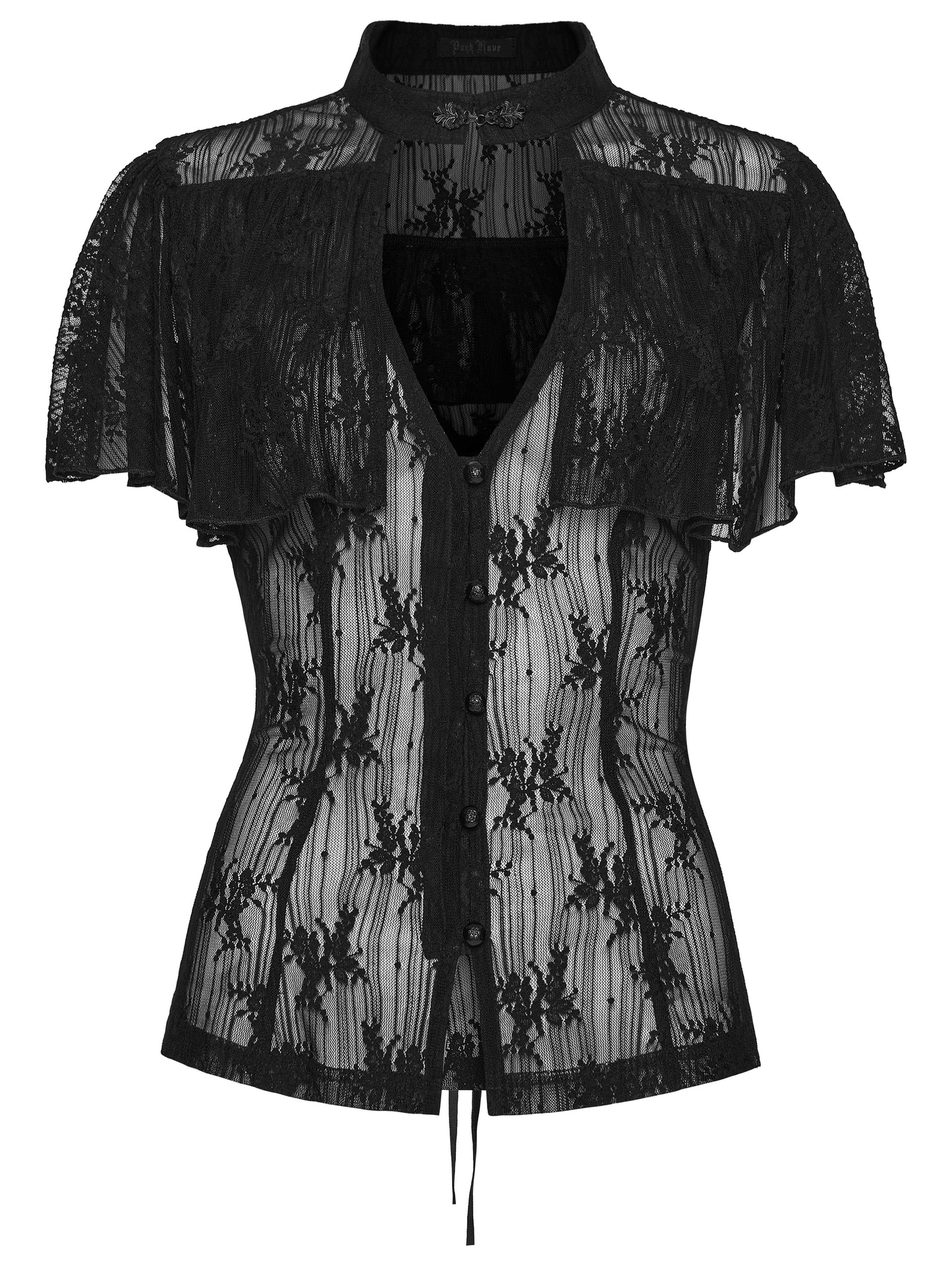 Punk Rave Seraphina Floral Gothic Lace Shirt 