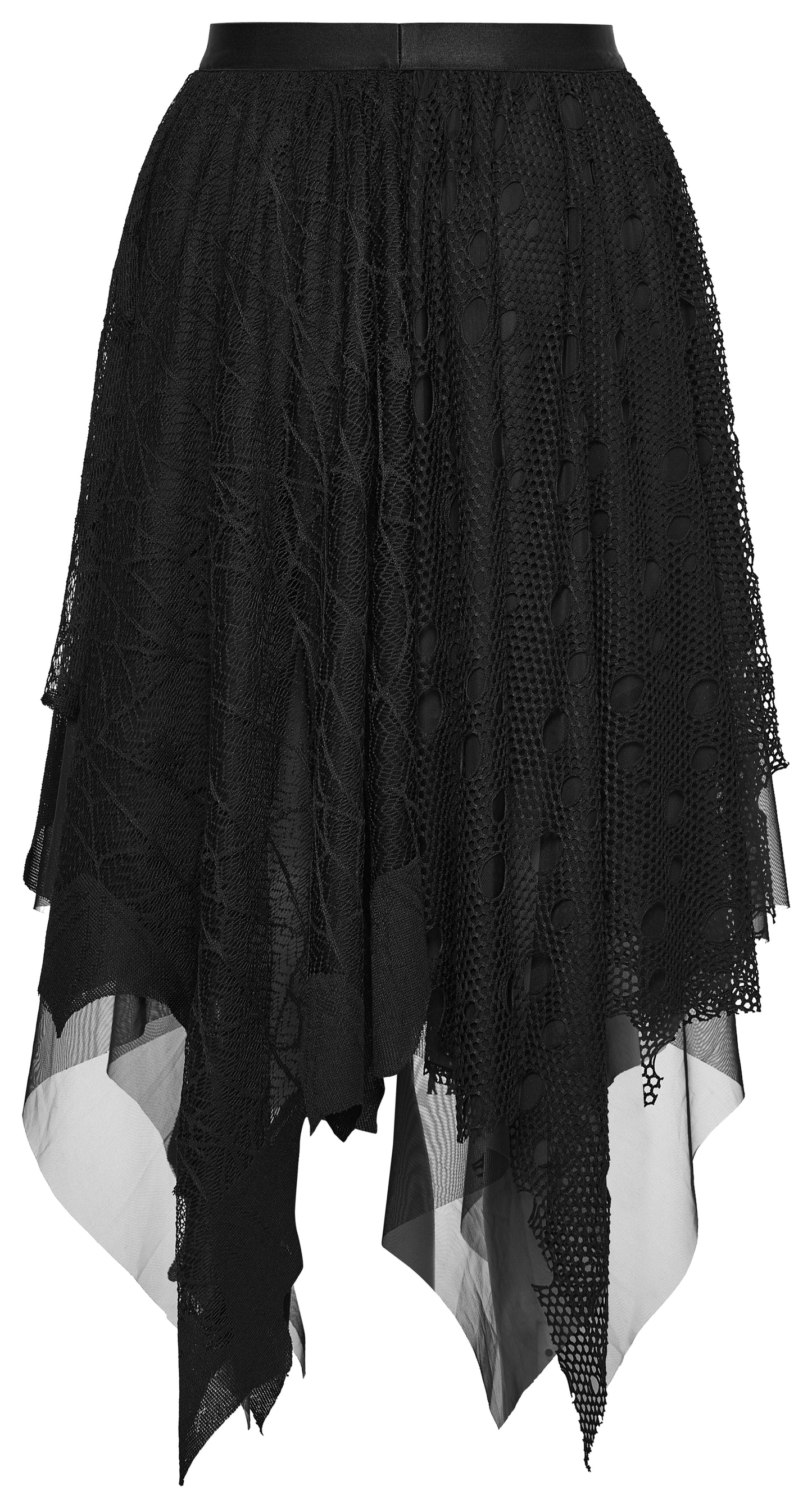 Punk Rave Vespera High Waist Bat Wing Mesh Skirt Mesh Back View