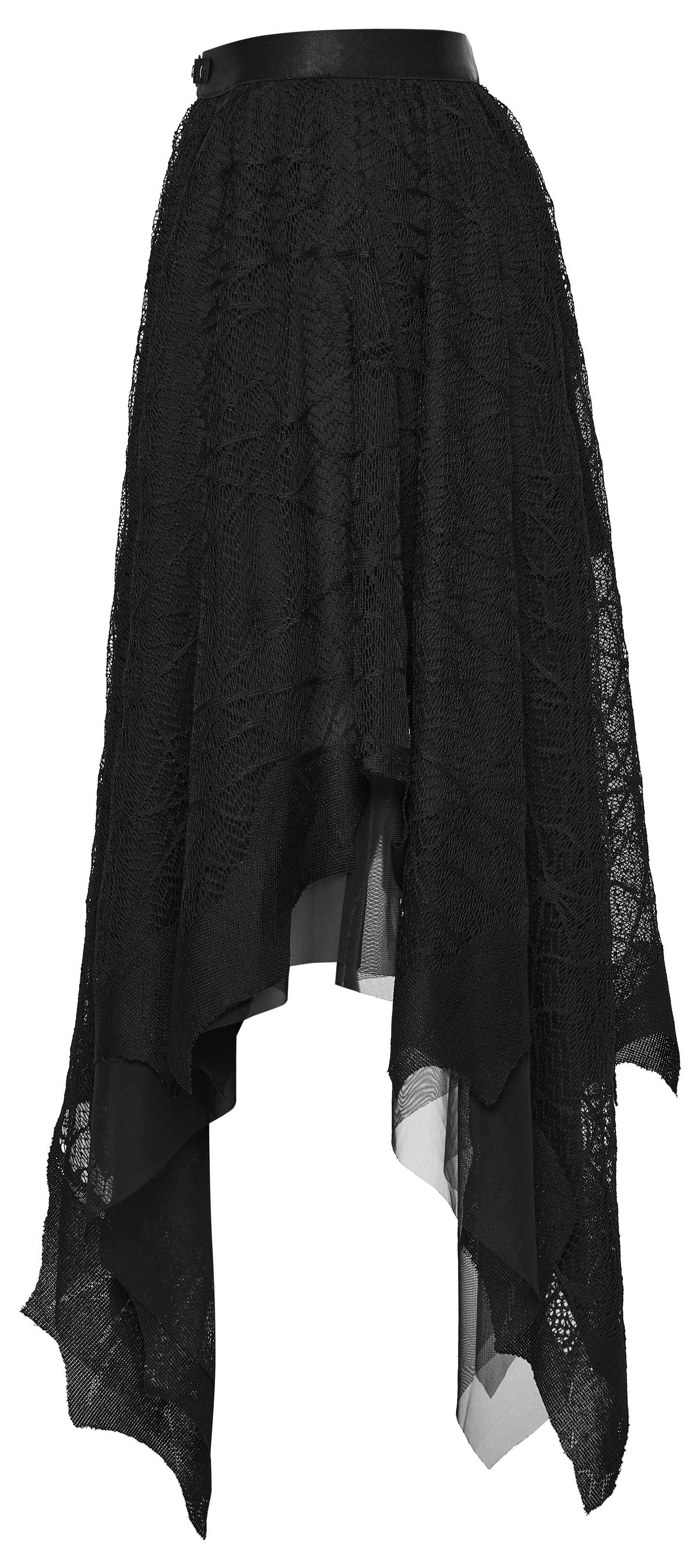 Punk Rave Vespera High Waist Bat Wing Mesh Skirt Side View