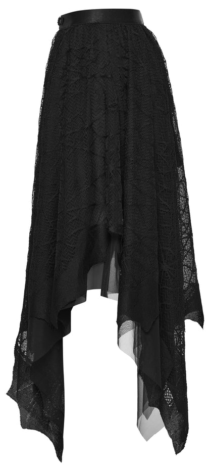 Punk Rave Vespera High Waist Bat Wing Mesh Skirt Side View