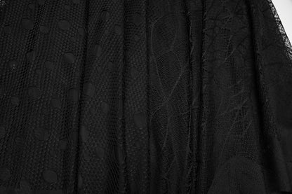 Punk Rave Vespera High Waist Bat Wing Mesh Skirt Closeup