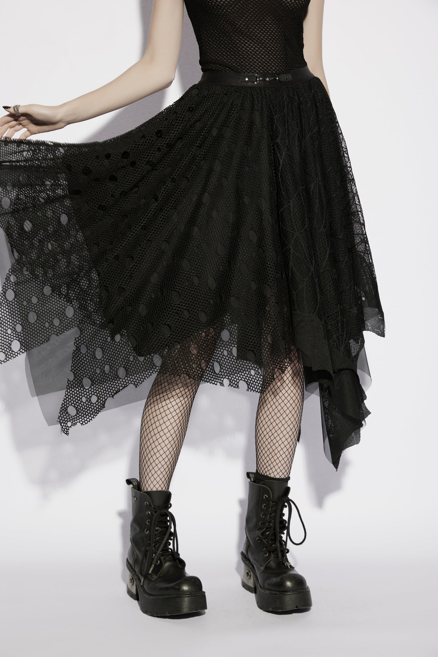 Punk Rave Vespera High Waist Bat Wing Mesh Skirt Gothic Style
