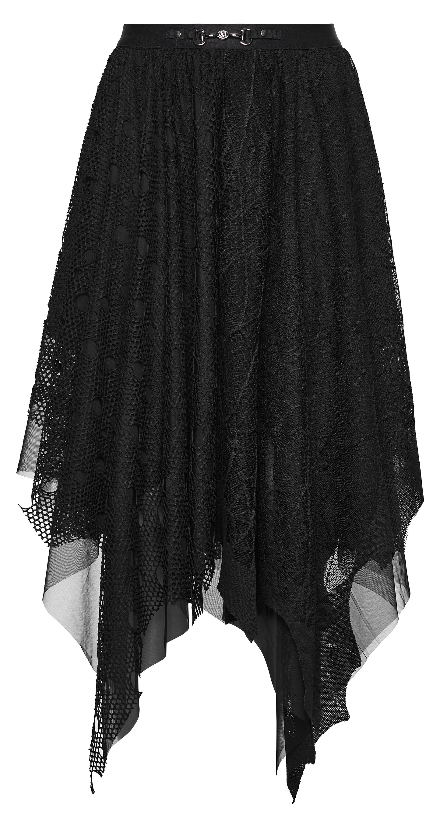Punk Rave Vespera High Waist Bat Wing Mesh Skirt with Bats Mesh