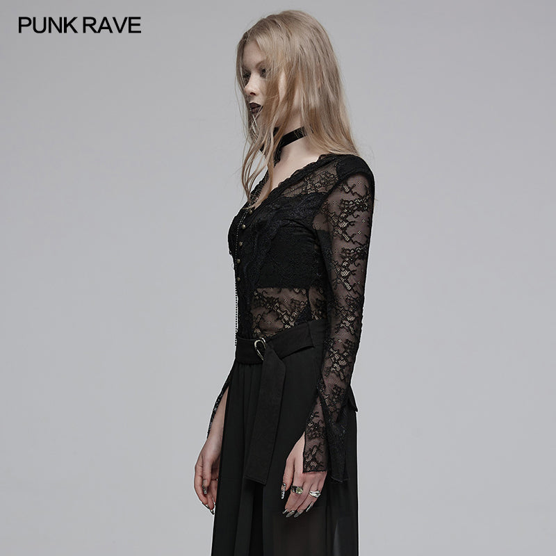 Punk Rave Pyper Lace Top - Kate's Clothing