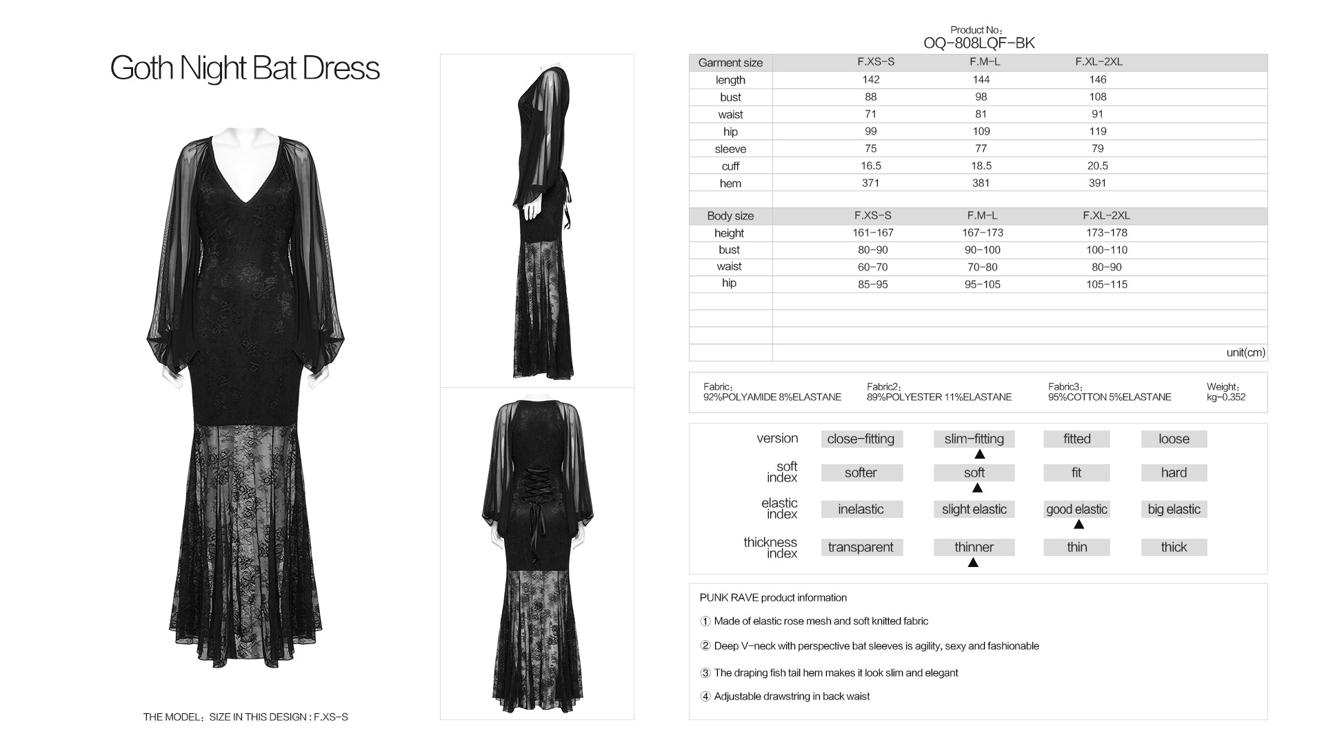 Punk Rave Calliope Goth Night Bat Dress - Kate's Clothing