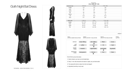 Punk Rave Calliope Goth Night Bat Dress - Kate's Clothing