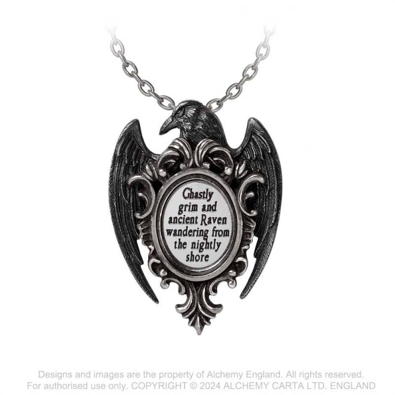 Alchemy Quoth The Raven Pewter Pendant - Kate's Clothing