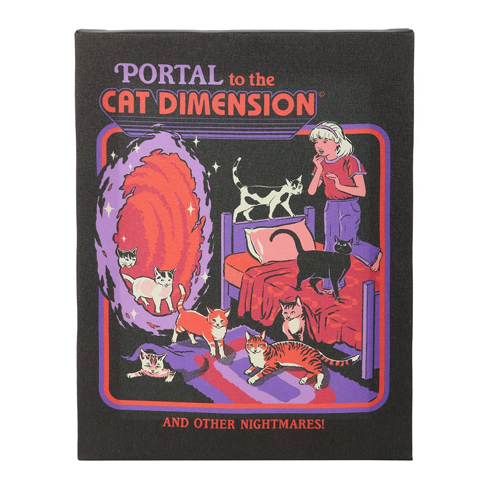 Gothic Gifts Steven Rhodes' 19x25cm "The Cat Dimension Canvas Plaque"