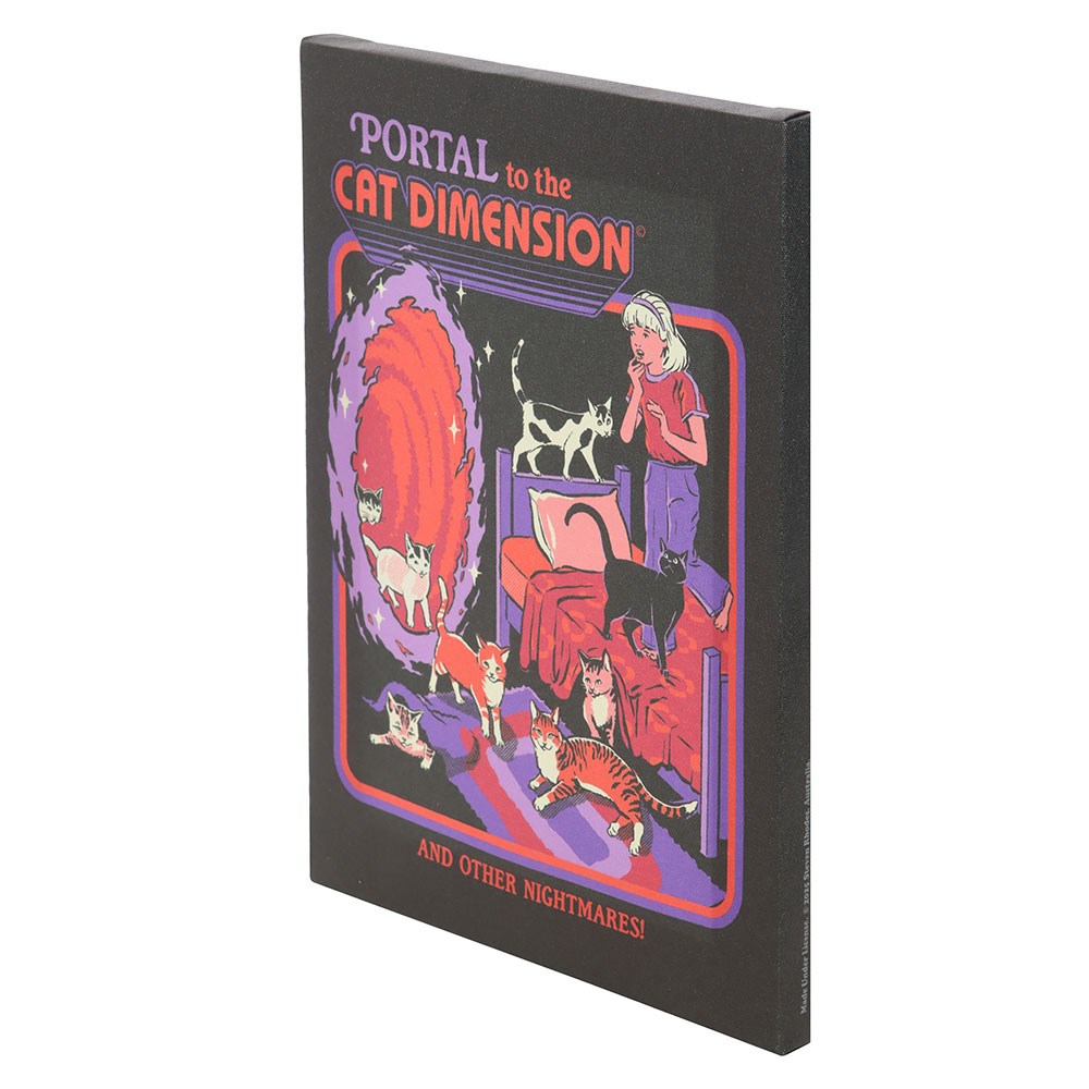 Gothic Gifts Steven Rhodes' 19x25cm "The Cat Dimension Canvas Plaque"