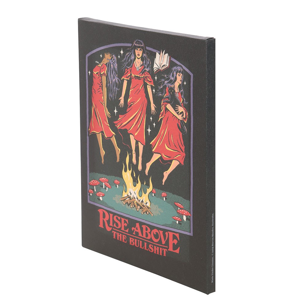 Gothic Gifts Steven Rhodes' "Rise Above the Bullsh*t" canvas plaque, 19 x 25 cm