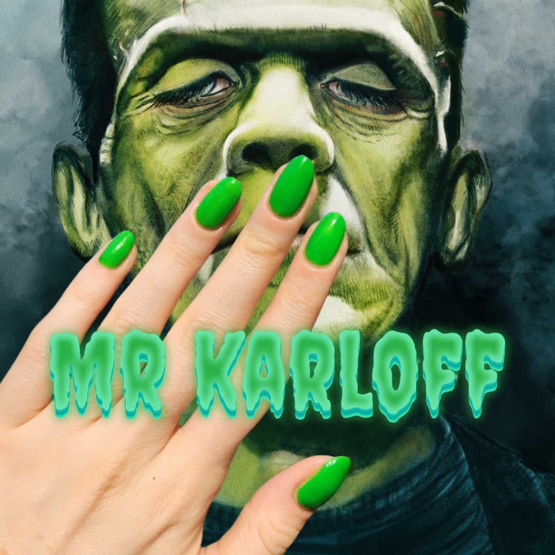 Radioactive Unicorn Mr Karloff deep intense green liquid look nail polish vegan