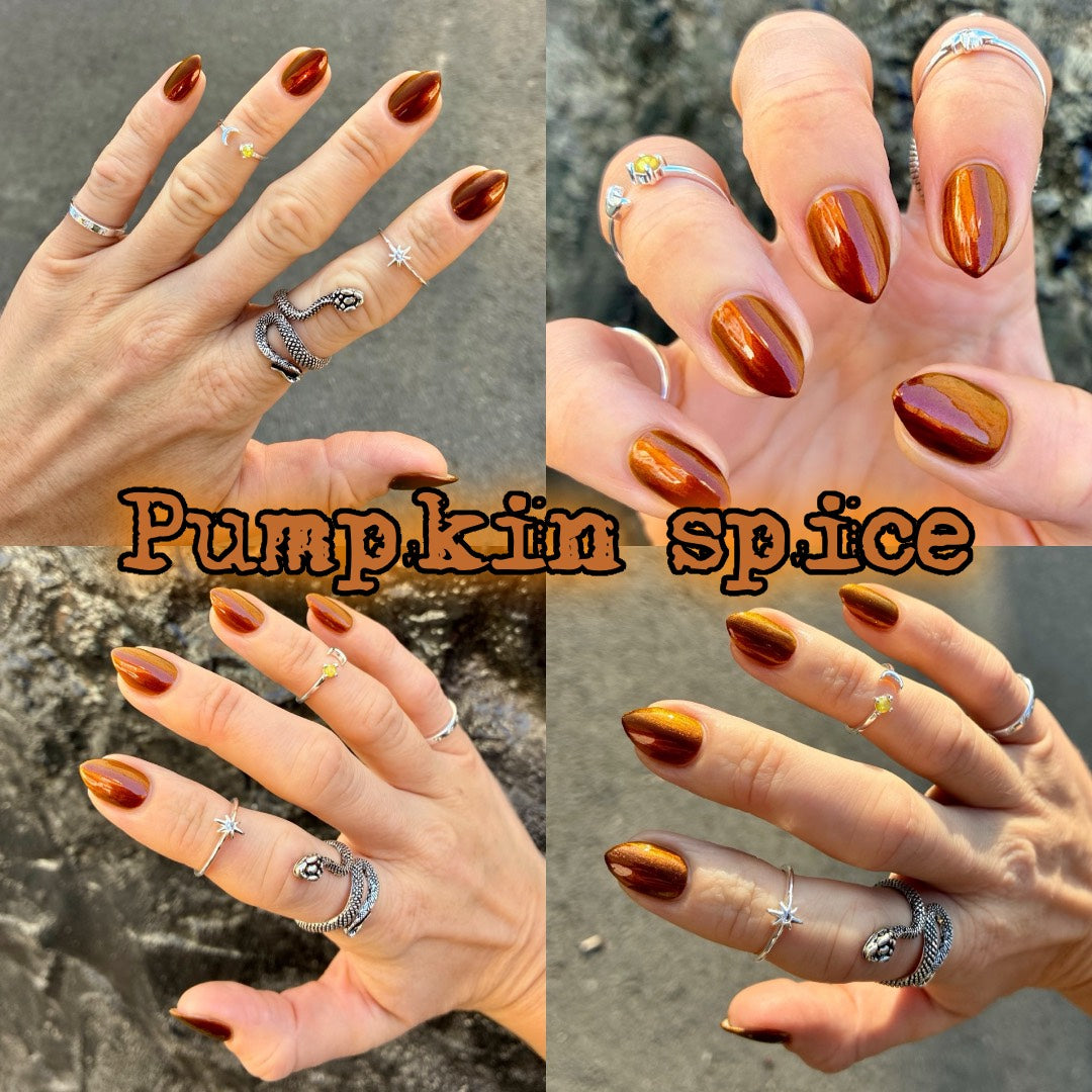 Radioactive Unicorn Pumpkin Spice pumpkin cinnamon liquid look nail polish vegan