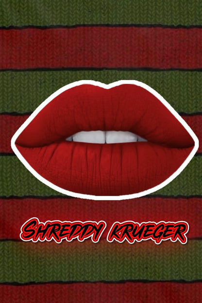 Radioactive Unicorn Shreddy Kruger matte bold red lipstick vegan vanilla scent